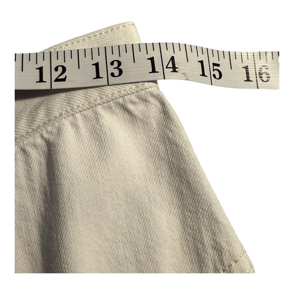 Madewell White Denim Fluted Midi Skirt in Tile White Frayed Hem Size 4 (26) NWT - Picture 4 of 8